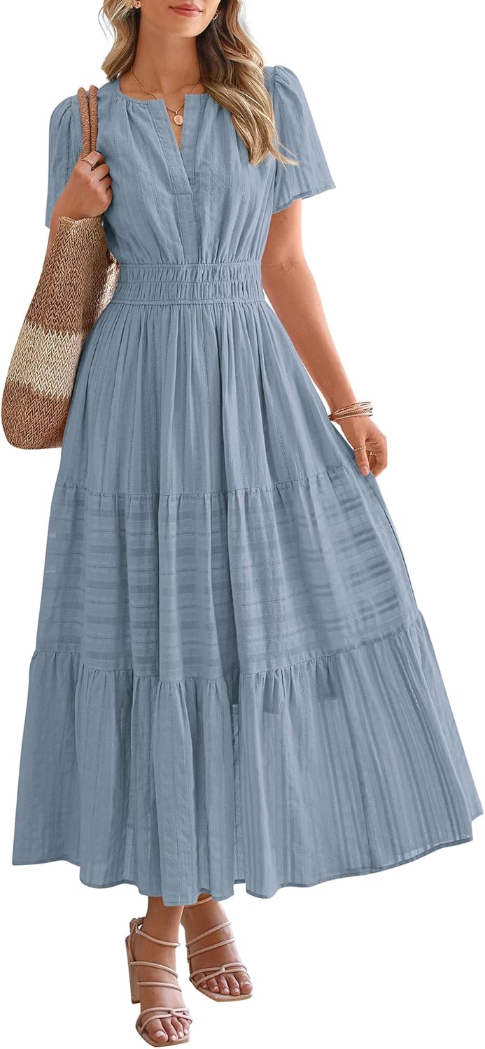 BTFBM Womens Summer Casual Maxi Dress with Pockets and Style