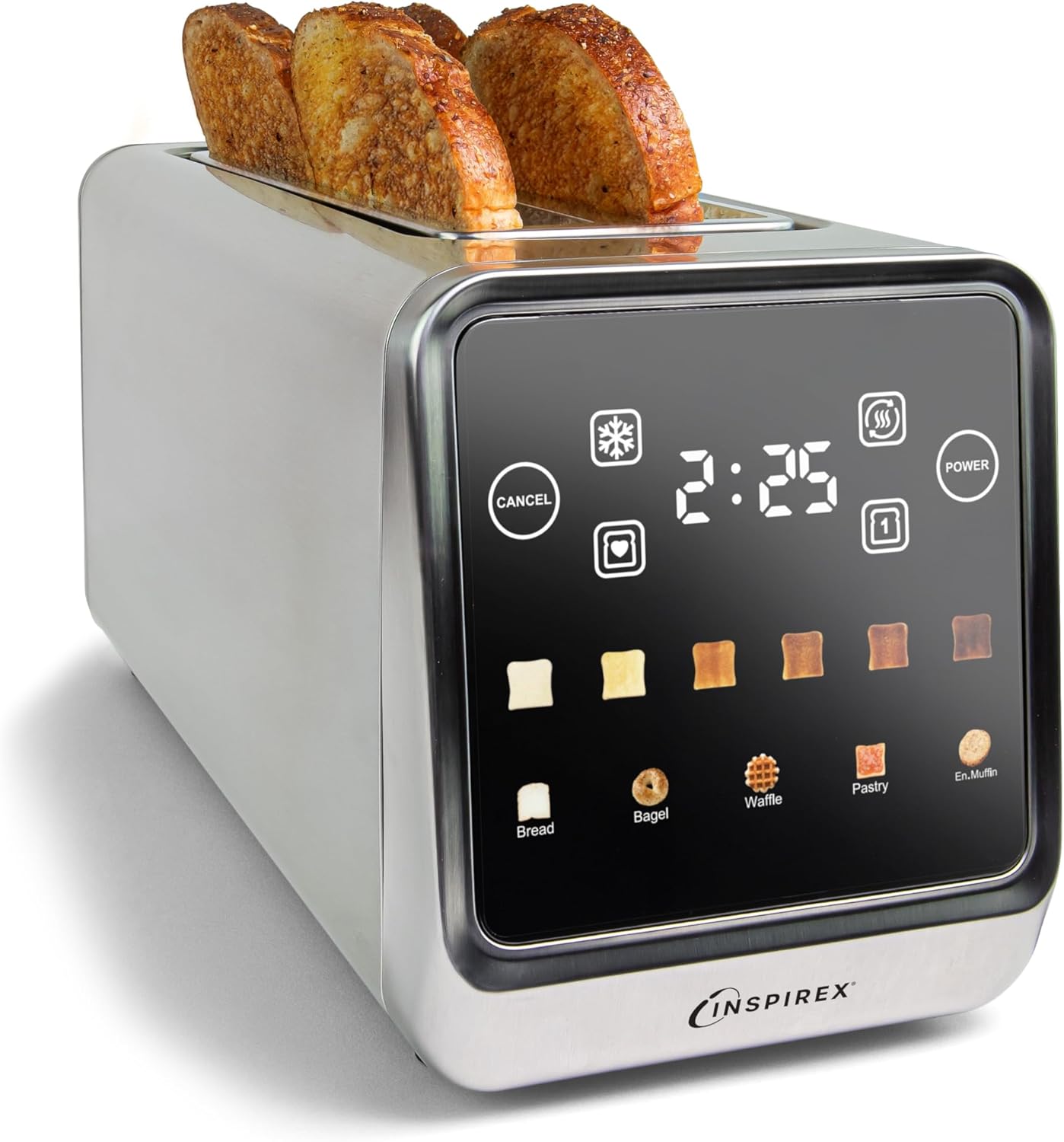 Inspirex Touch Screen Toaster with 4 Slice Long Slots
