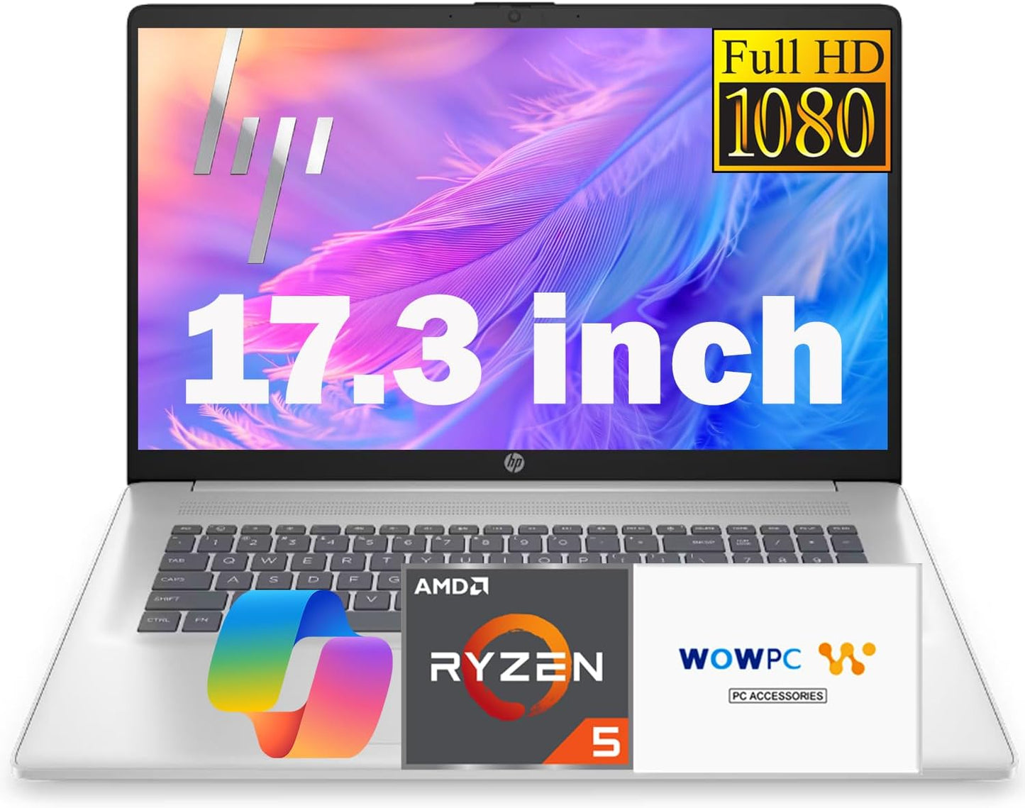 HP 17 Inch Business Laptop with FHD IPS Display and Ryzen 5