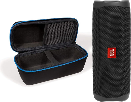 JBL Flip 5 Bundle: Black Speaker + divvi! Hardshell Case