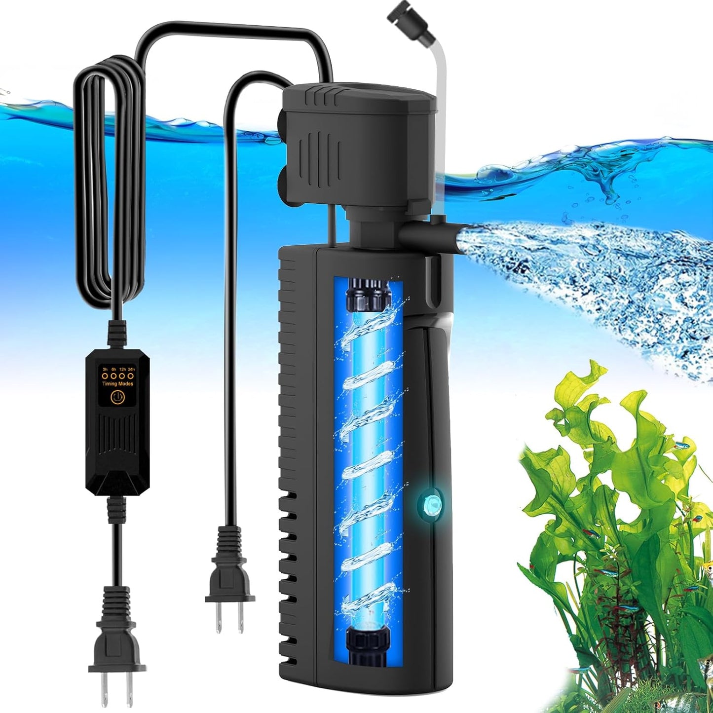 AquaMiracle Aquarium Filter with U-V Light for 40-70 Gallons