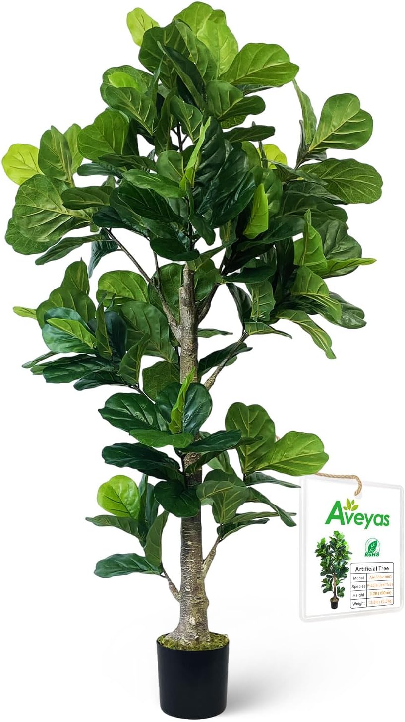 6ft Artificial Fiddle Leaf Fig Tree for Home Decor and Office