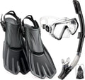 CAPAS Snorkel Mask Fins Set - Travel Size Snorkeling Gear for Adults
