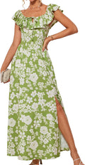 GRACE KARIN Womens Off Shoulder Floral Maxi Dress - Flowing Boho Fit