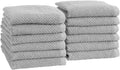 Great Bay Home Grey Washcloth Set 100% Cotton 12-Pack - Soft
