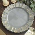 Set of 6 Stylish Gray Charger Plates - Elegant Dining Essential!