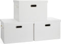 17in 36 Quart Collapsible Storage Bins 3-Pack White Linen - Stackable