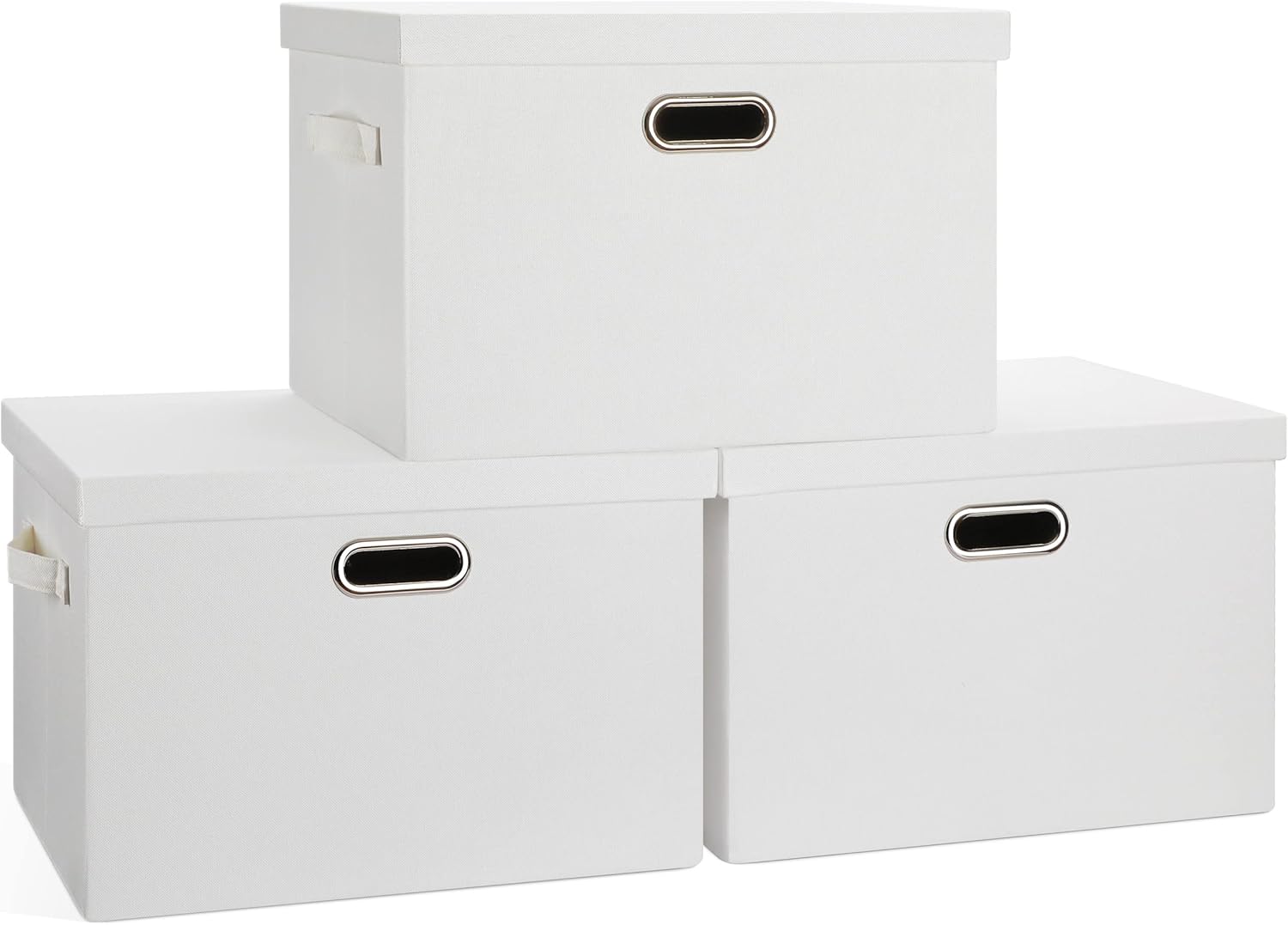 Large 17in Collapsible Storage Bins with Lids for Organizing