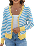 Women Lightweight Cardigan V-Neck Button Print - Casual Layer