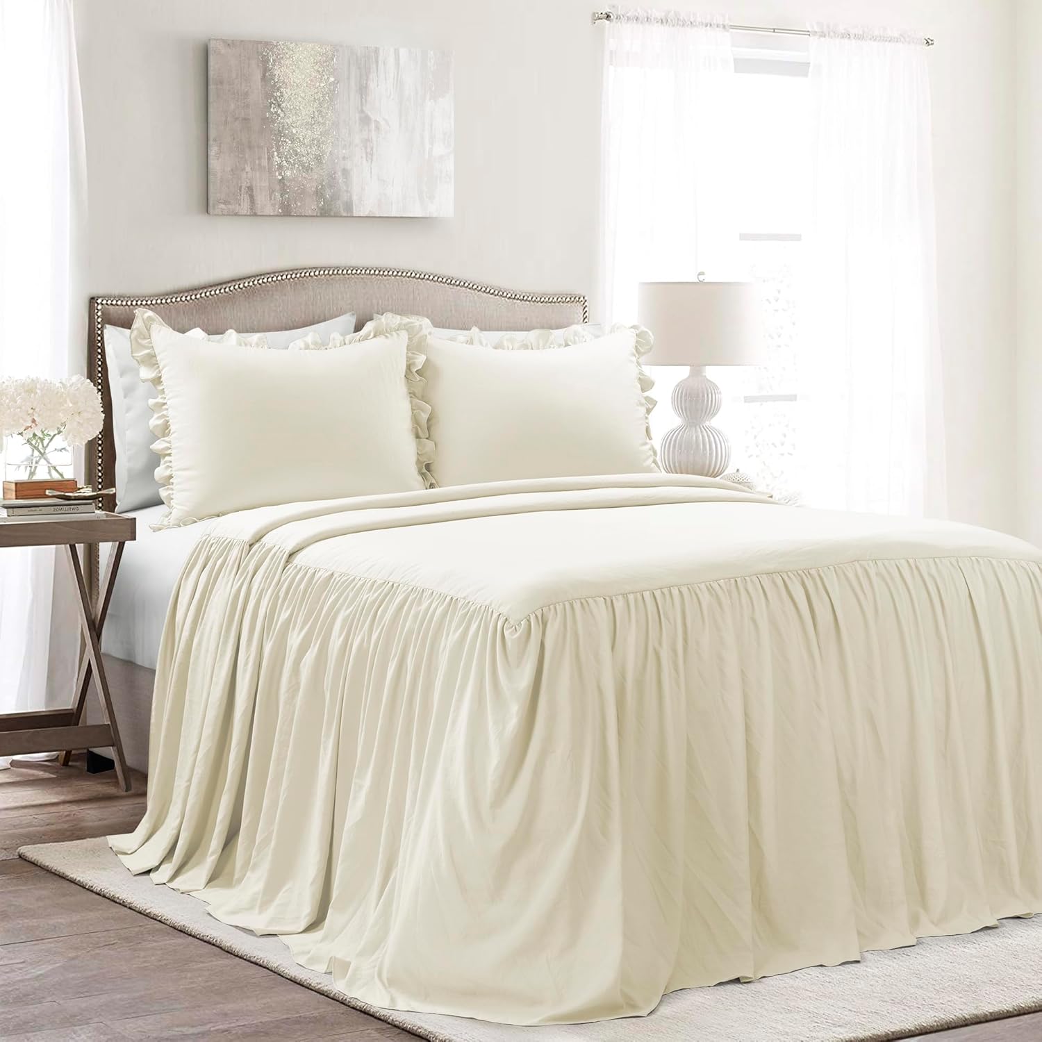 Lush Decor Ruffle Skirt Bedspread Set for California King Beds