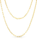Paperclip Chain Necklace 14K Gold Plated Sterling Silver - Elegant