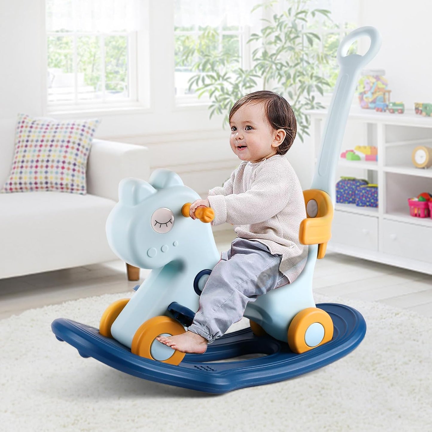 4 in 1 Rocking Horse for Toddlers - Fun Ride on Toy for Kids