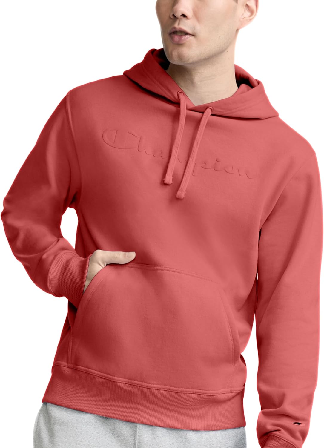 Champion Men's Fleece Script Logo Hoodie for Comfort and Style