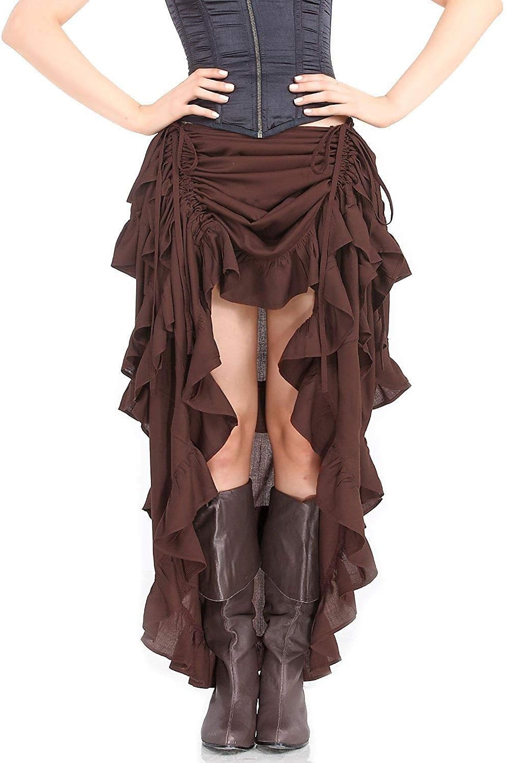 Steampunk Victorian Cosplay Costume High-Low Show Girl Skirt