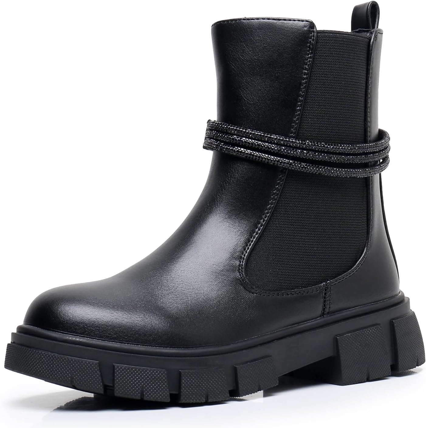Apakowa Girls Combat Boots Fashion Ankle Booties for Kids