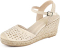 Women's Closed Toe Platform Sandals with Buckle Ankle Strap