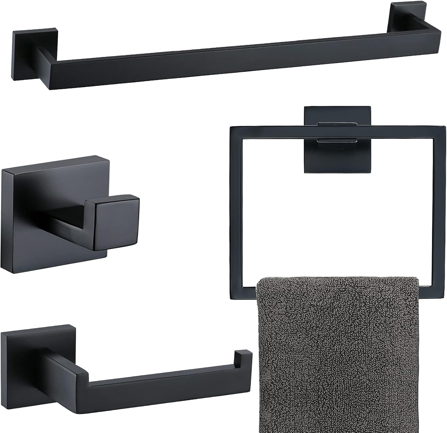 Matte Black Bathroom Accessories Set for Stylish Spaces