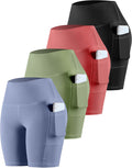 CHRLEISURE Womens Biker Yoga Shorts with Pockets - High (Style XSMR)