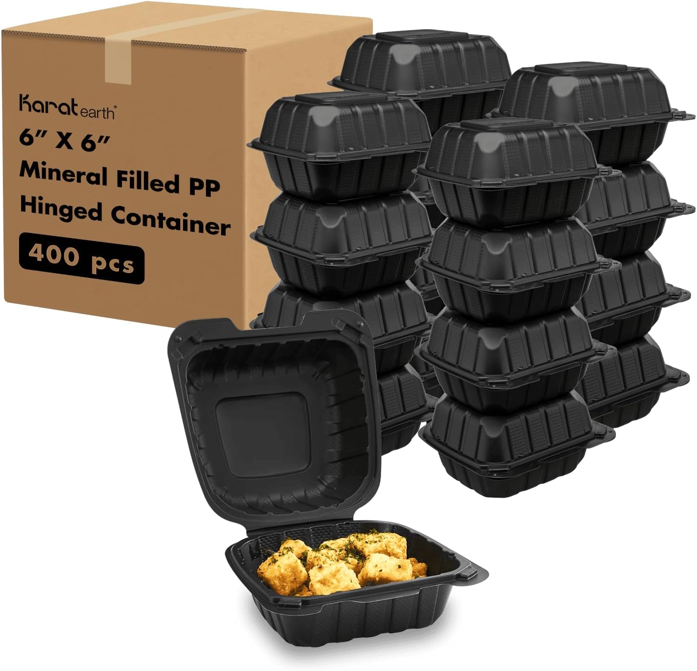 KARAT EARTH Clamshell Take Out Food Containers for Eco-Friendly Meals