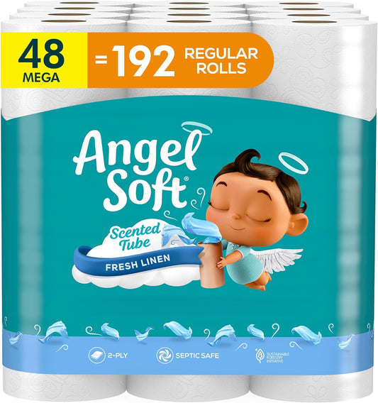 Angel Soft Toilet Paper with Fresh Linen Scent - 48 Mega Rolls
