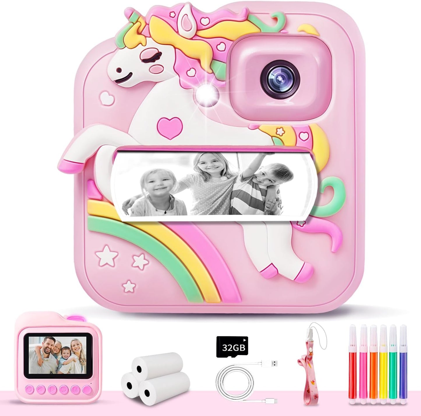 Instant Print Kids Camera Bundle - Capture & Create Memories! - Pink