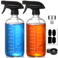 Clear Glass Spray Bottles - Reusable & Refillable for Essential Oils (2 Pack)