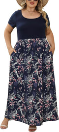 Nemidor Plus Size Maxi Dress Chevron Print - Flattering Casual Maxi is