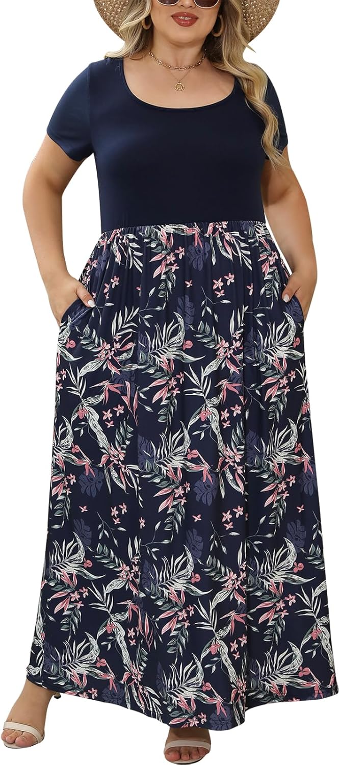 Plus Size Maxi Dresses for Curvy Women with Pockets