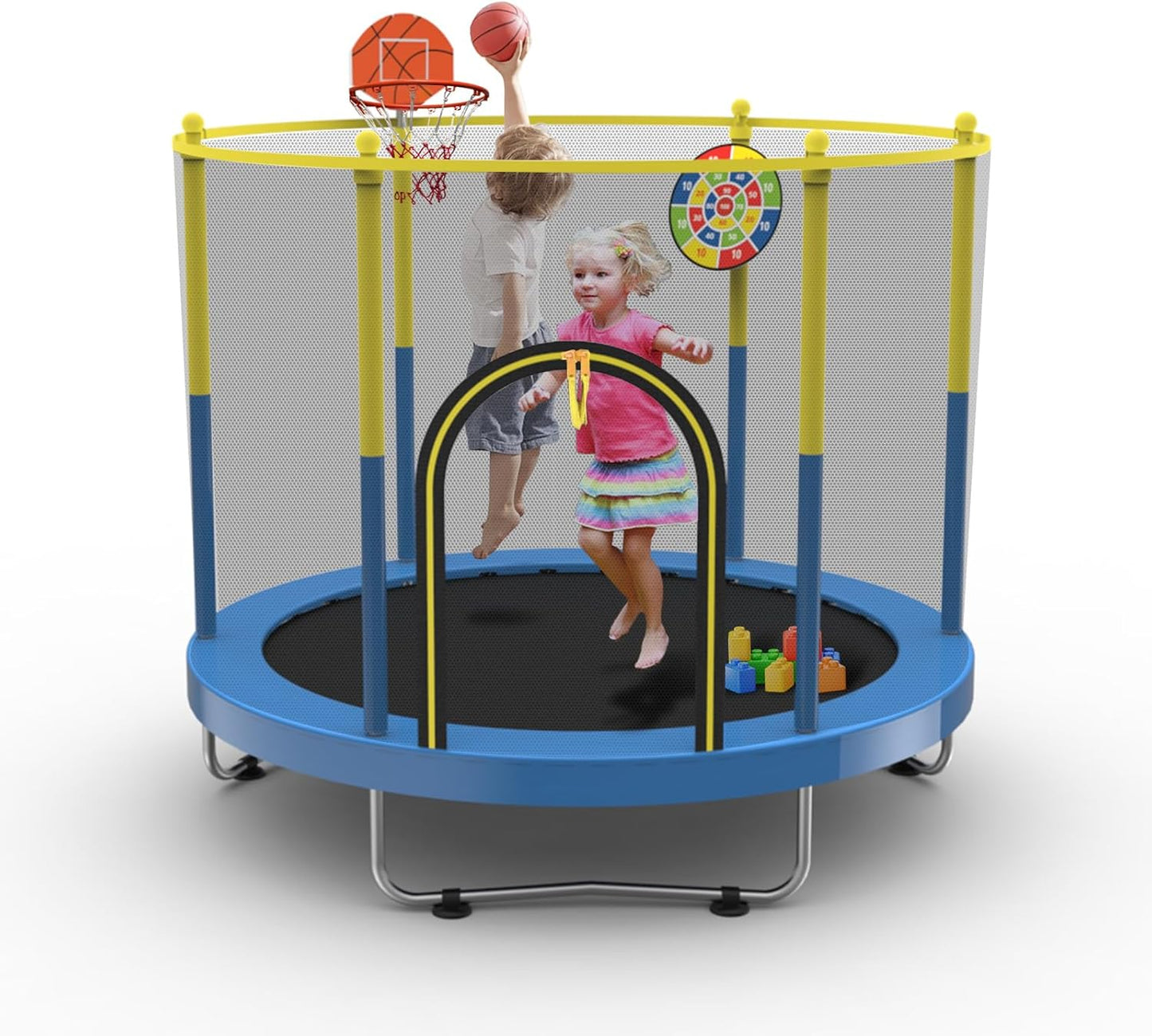 72in Trampoline for Kids with Net, Fun Indoor & Outdoor Play