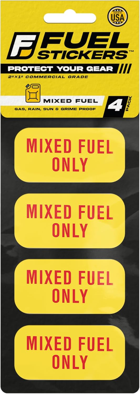 Mixed Fuel Only Sticker for Outdoor Power Equipment Safety