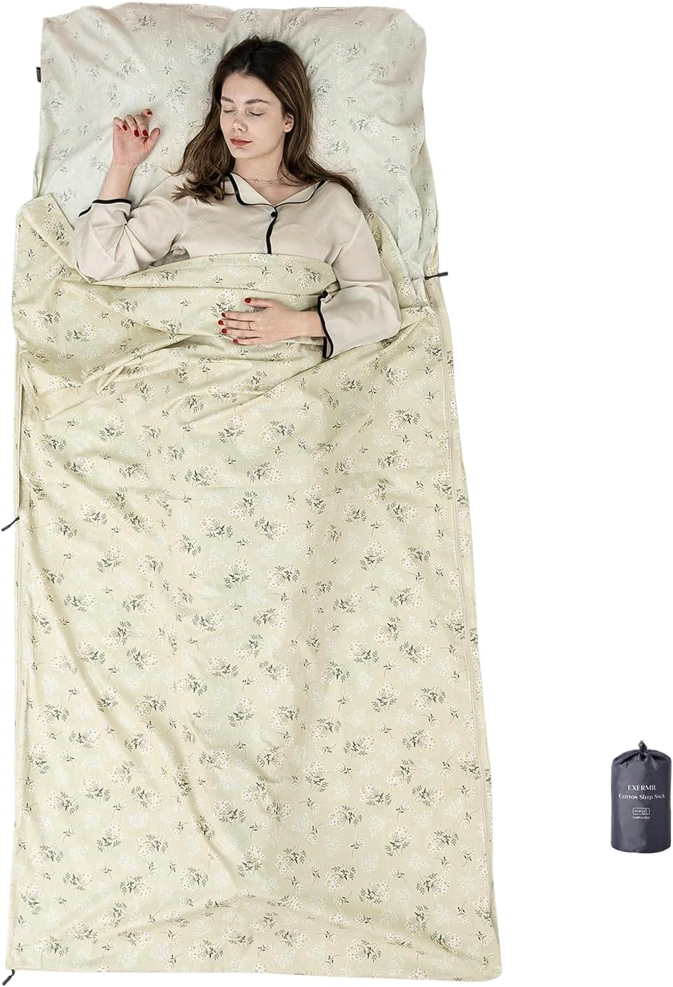 100% Cotton Sleeping Bag Liner for Travel & Camping Comfort