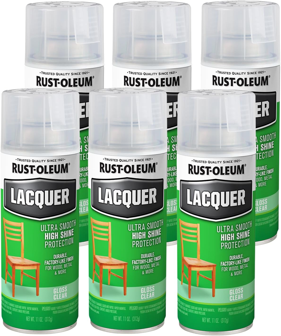 Rust-Oleum Lacquer Spray Paint, Gloss Clear, 11 Ounce Pack
