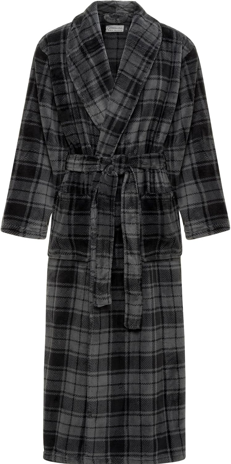 Alexander Del Rossa Long Mens Robe for Big and Tall Comfort