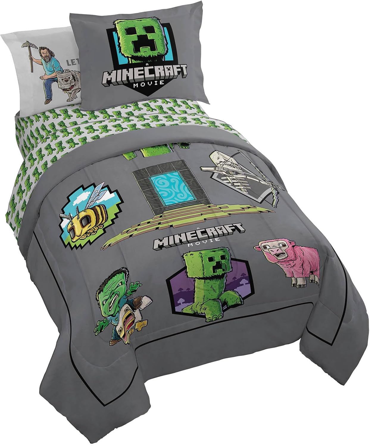 Minecraft Kids Comforter Set with Sheets and Pillow Covers