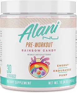 Alani Nu Pre Workout Powder Rainbow Candy for Energy Boost