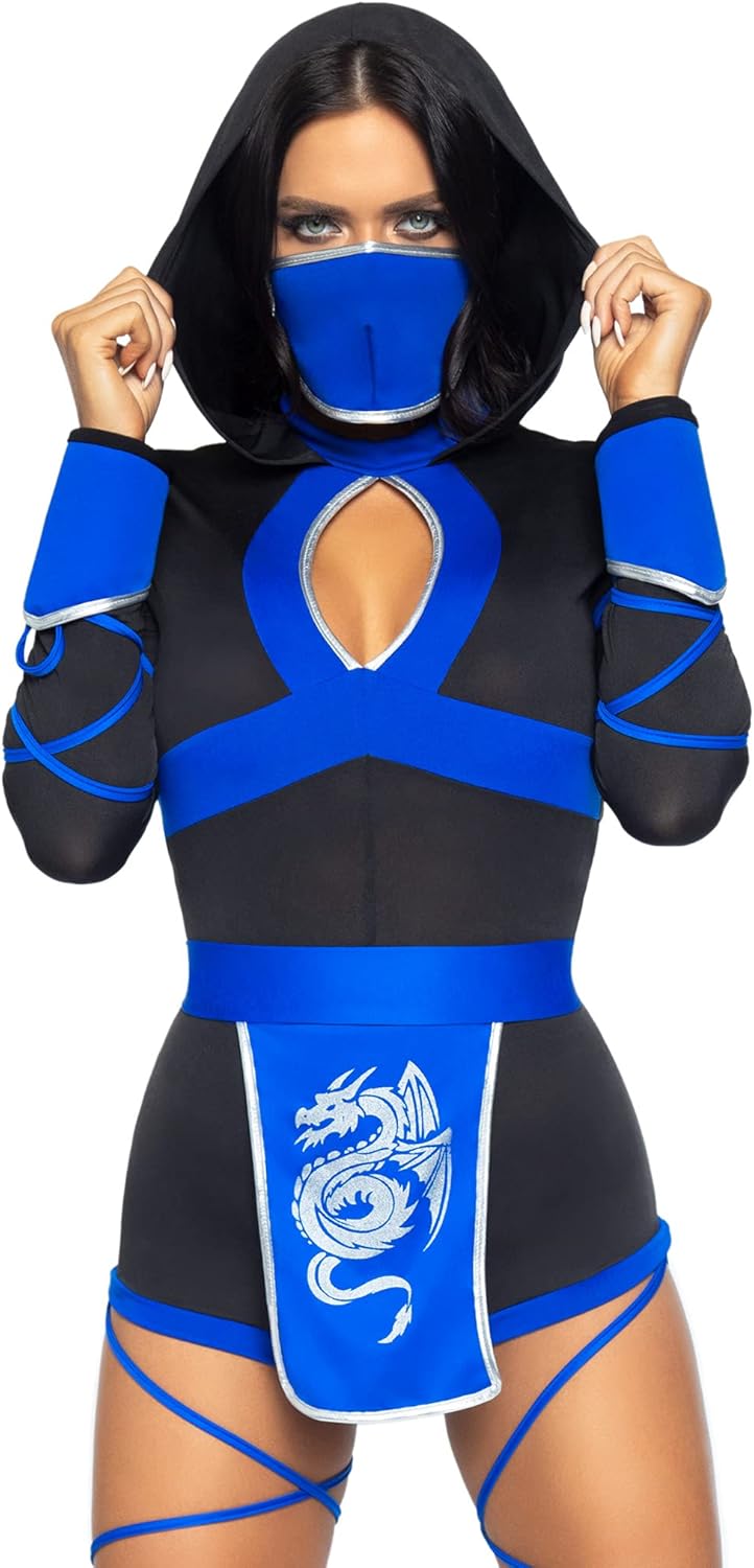 Leg Avenue Women's 3 Pc Dragon Ninja Costume for Halloween Fun