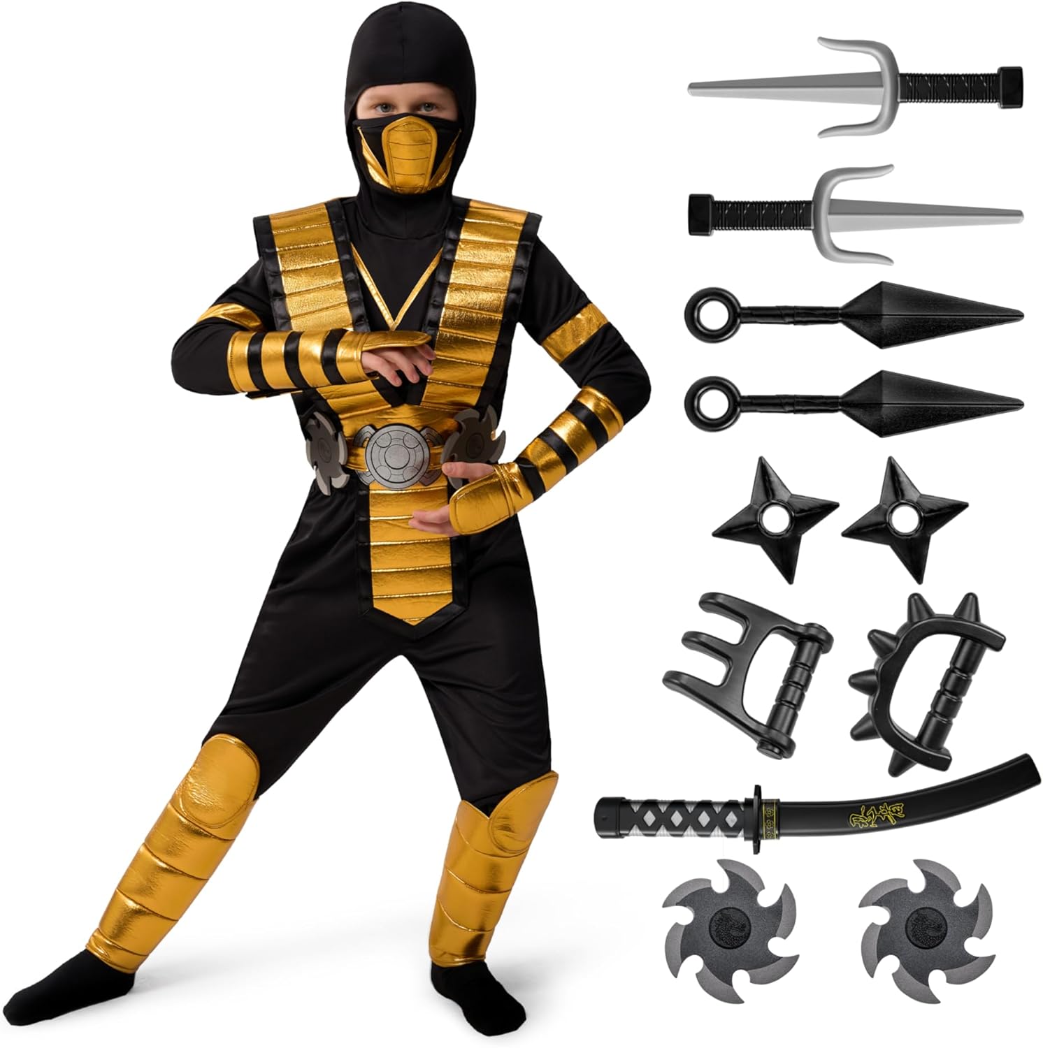 Spooktacular Creations Blue Ninja Costume for Kids and Toddlers