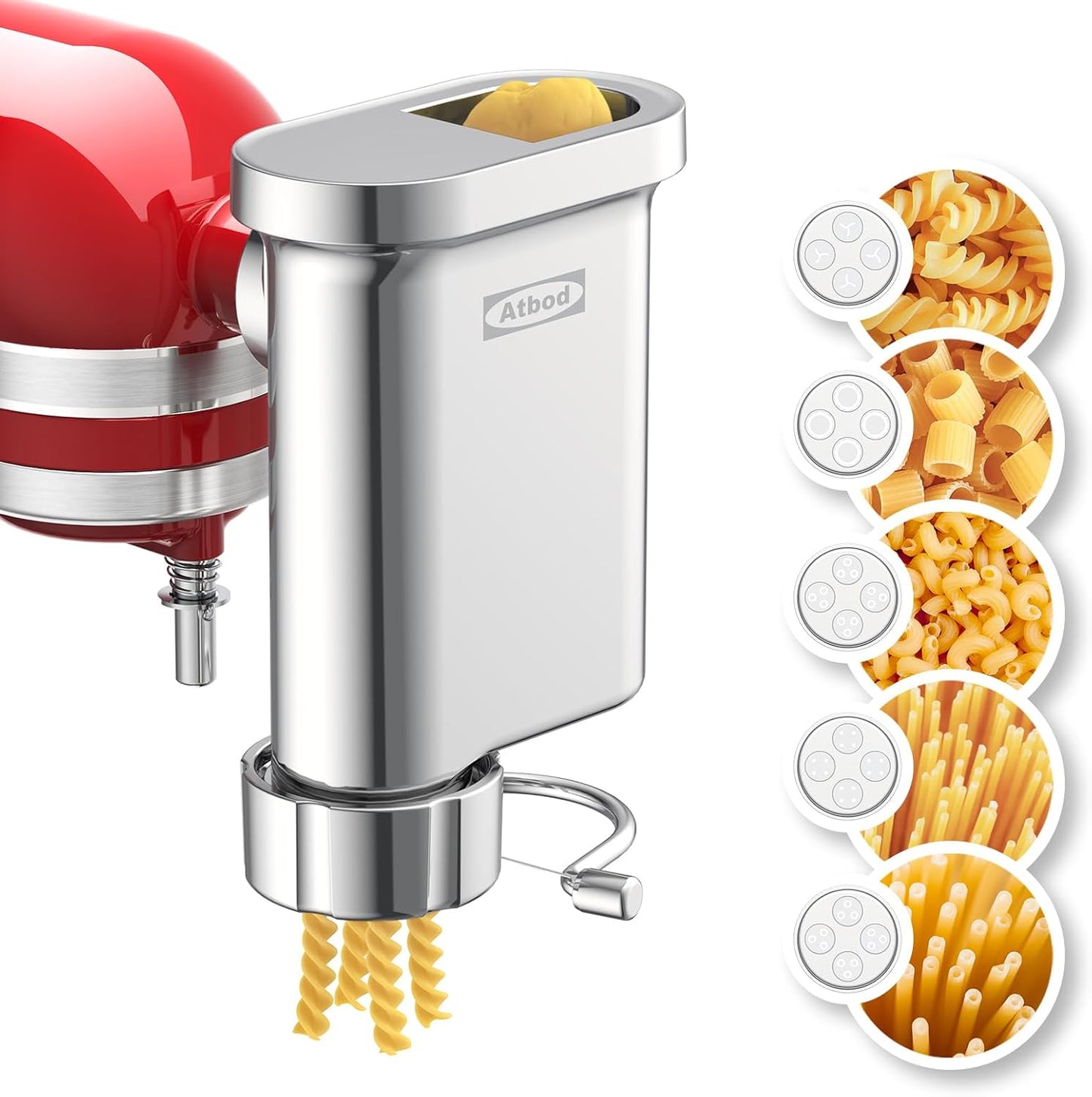 5-in-1 Metal Pasta Press for Kitchenaid: Ultimate Variety!