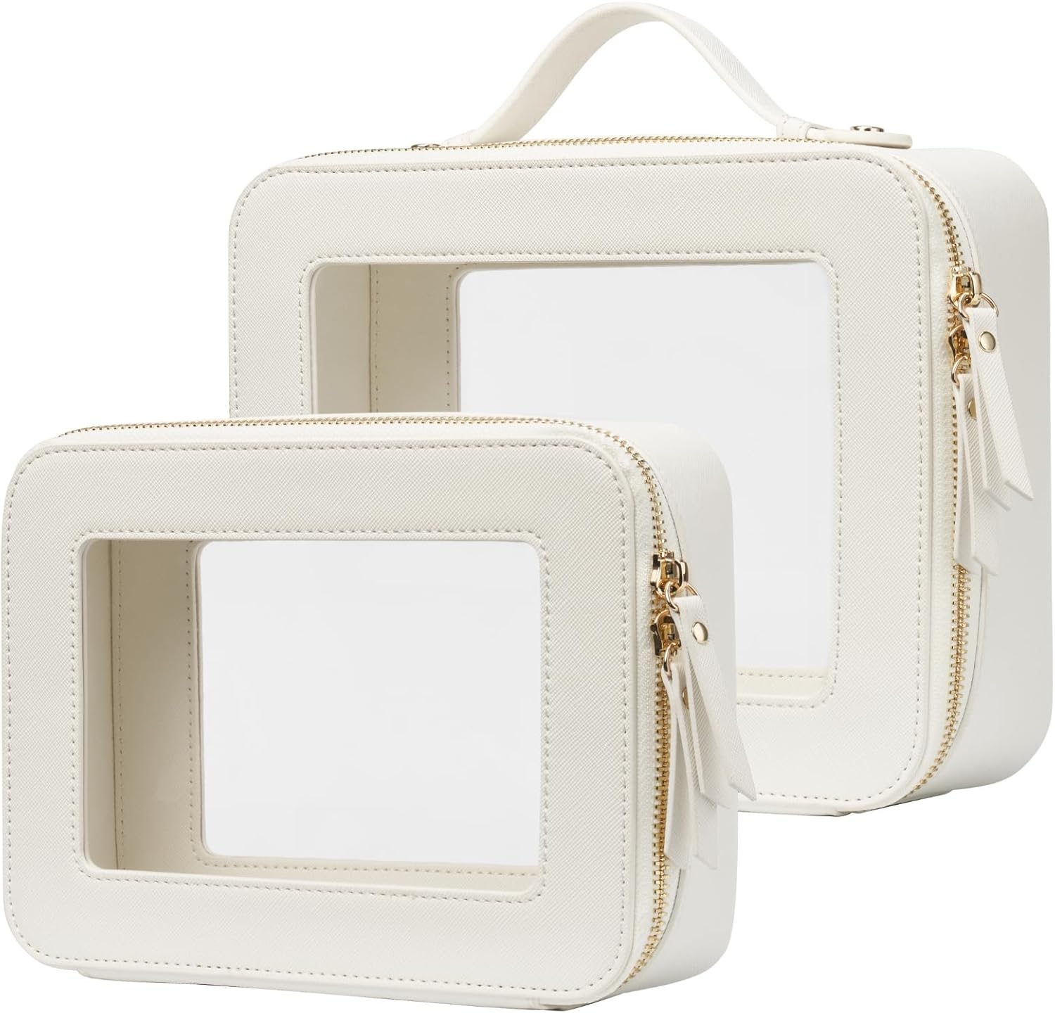 Popvibe Clear Makeup Bag Travel Cosmetic Case for Essentials