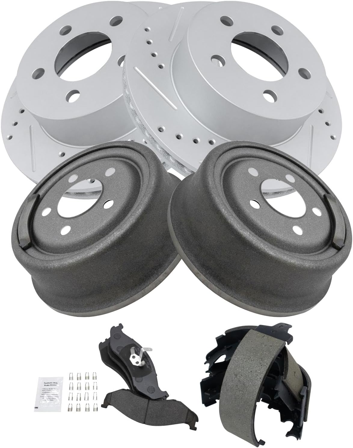 TRQ Front & Rear Brake Pad & Rotor Kit for Jeep Cherokee & Wrangler