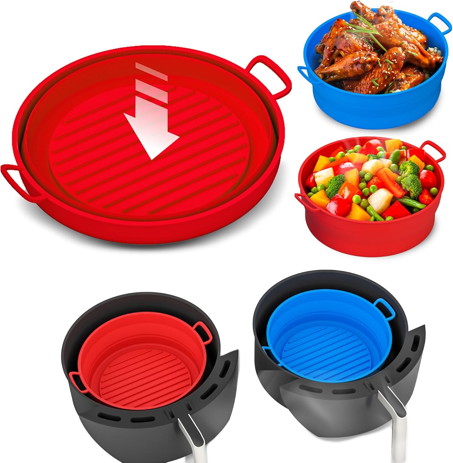 Air Fryer Liners 2 Pack - Reusable Silicone - Today Show Featured
