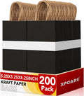 Paper Gift Bags 200 Pack 5.25x3.25x8.25 in - Durable Black Kraft Bags