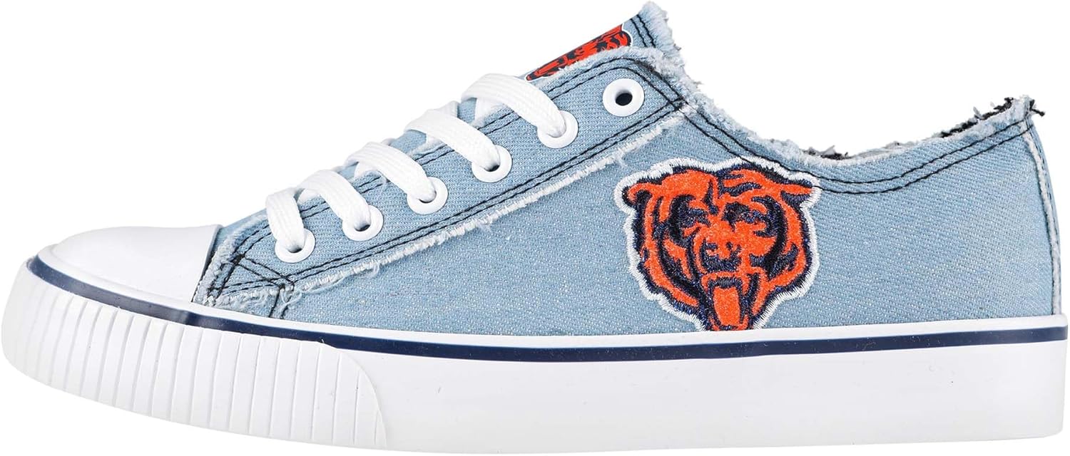 FOCO Women's NFL Denim Team Logo Low Top Canvas Sneakers