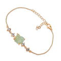 Raw Aquamarine Crystal Chain Bracelet - Genuine Birthstone Gift