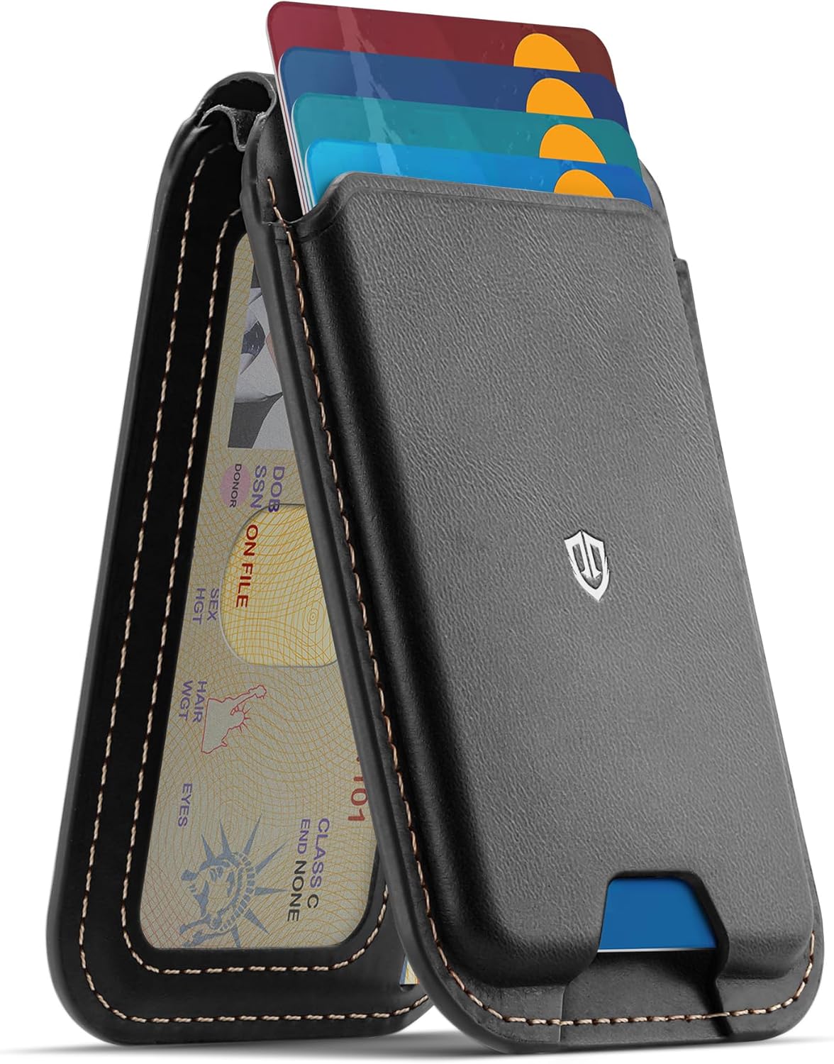 SHIELDON Genuine Leather Magnetic Card Holder for MagSafe Wallet