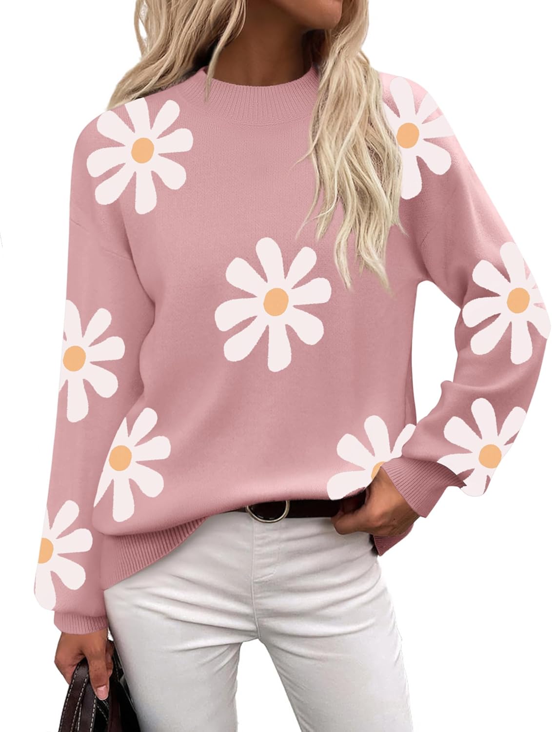 Trendy Long Sleeve Turtleneck Pullover Sweater for Women