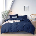 Navy Blue Comforter Set King - Soft Breathable Bedding