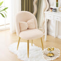 Boucle Girls Vanity Chair with Back & Pillow - Cozy Small Vanity Seat