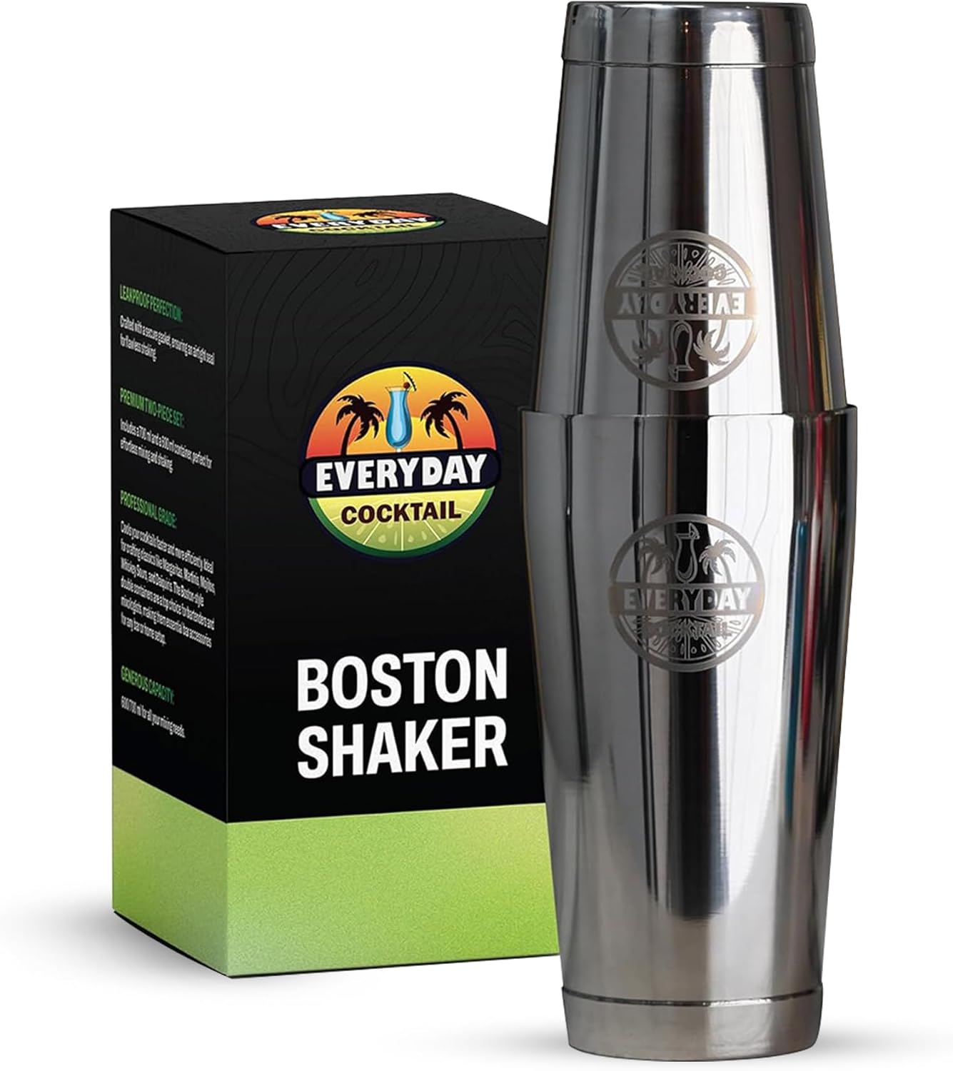 Pro Stainless Steel Cocktail Shakers | 18oz | Expert Bartender Set