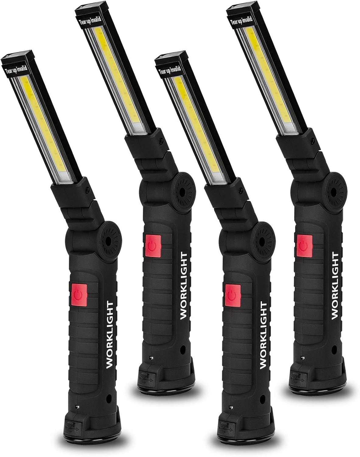 LED Flashlight 4Pack with Magnetic Base and 360Rotate Design